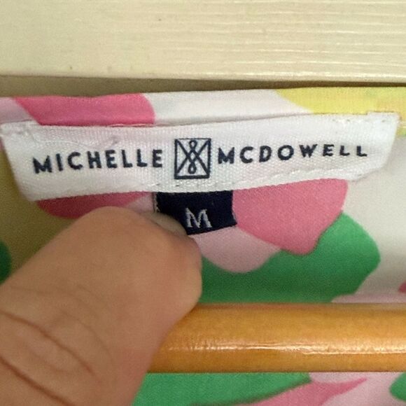 Pink and Green Flutter Sleeve A-Line Sundress - Picture 2 of 11